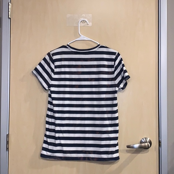 Lucky Brand Navy Striped Distressed Tshirt - Picture 2 of 4